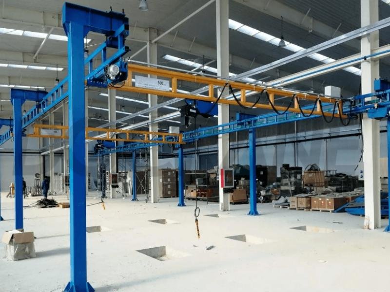 Headerless Freestanding Workstation Bridge Crane