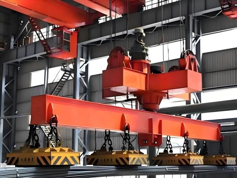 Steel Direct Dispatch Warehouse Crane for Handling Standard-length Steel with QC Upper Rotating Electromagnetic Beam Double Girder Overhead Crane