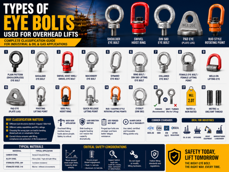 Types of Eye Bolts for Overhead Lifting