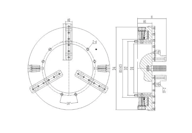WPS Series Large Through-Bore Self-Centering Welding Chuck 6