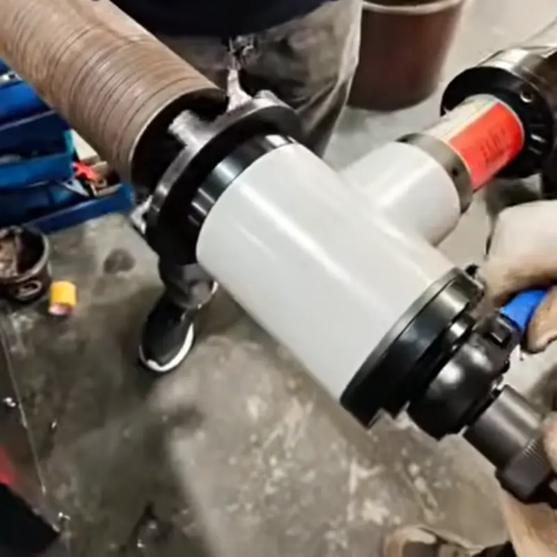ID-Mounted Pneumatic Pipe Beveling Machine Application