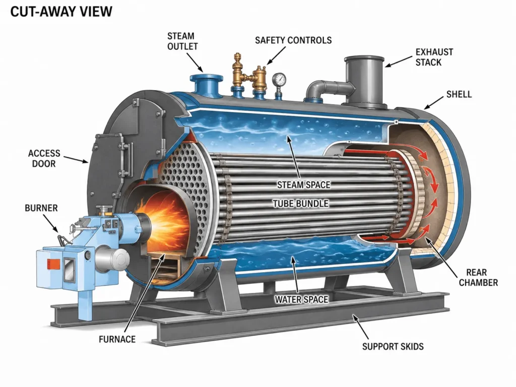 Steam Boilers Cut Away View
